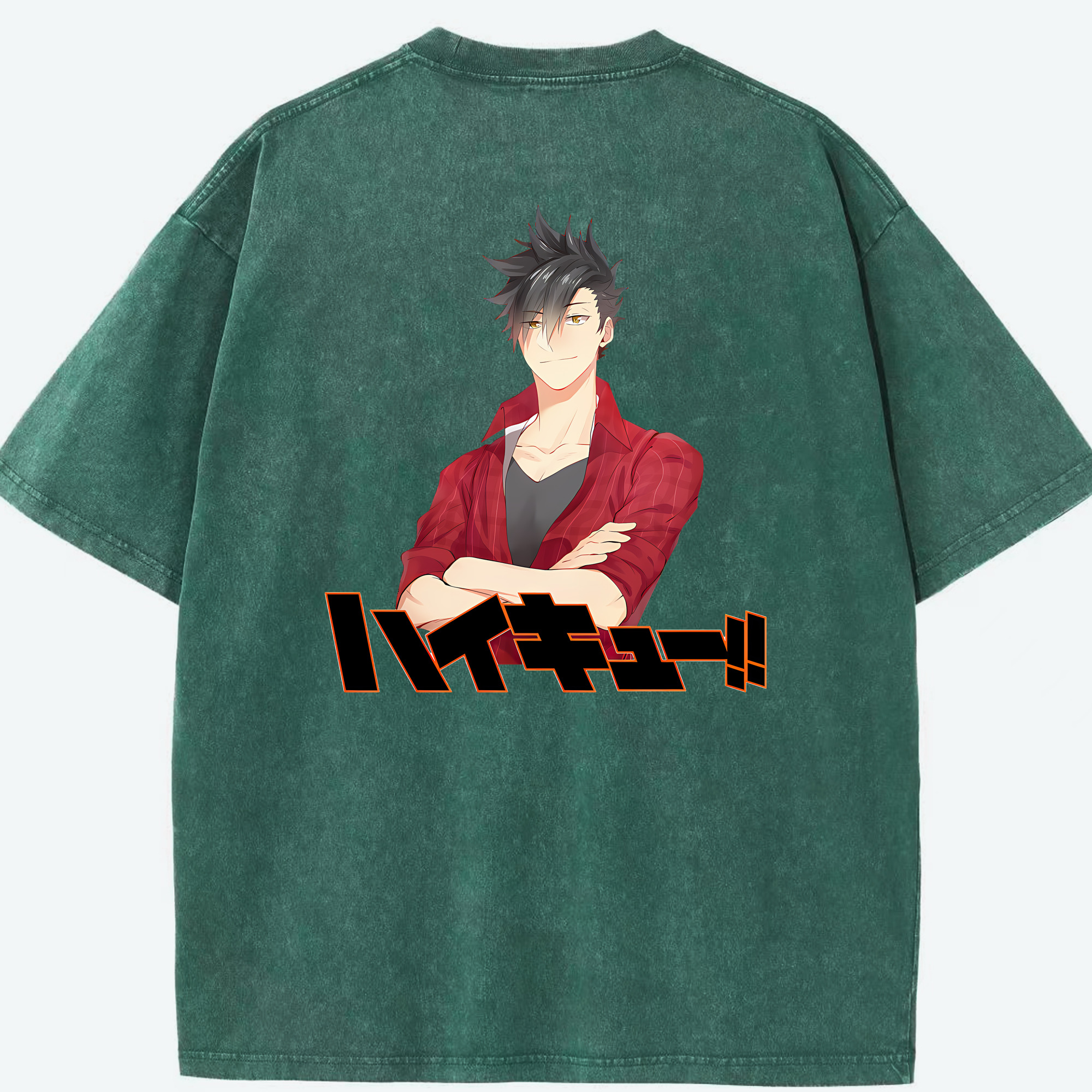 （画像用） ハイキュー!! Haikyu!! 綿100% ヴィンテージ風 半袖Tシャツ（背面プリント）
